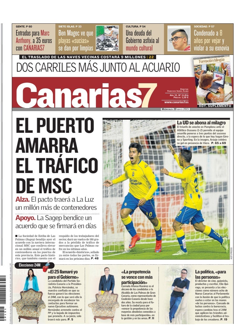 Portada Canarias7 20-05-2015