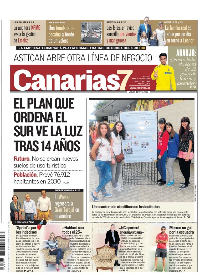 Portada Canarias7 21-05-2015