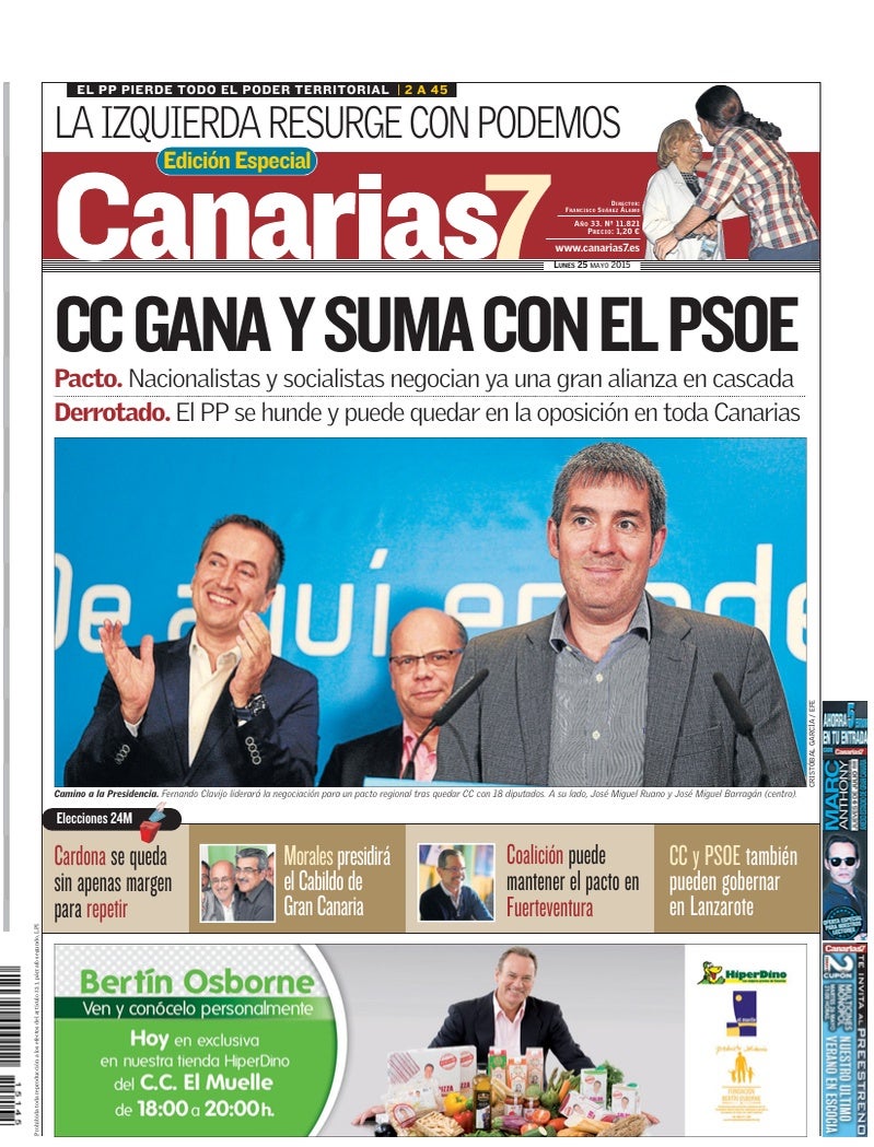 Portada Canarias7 25-05-2015