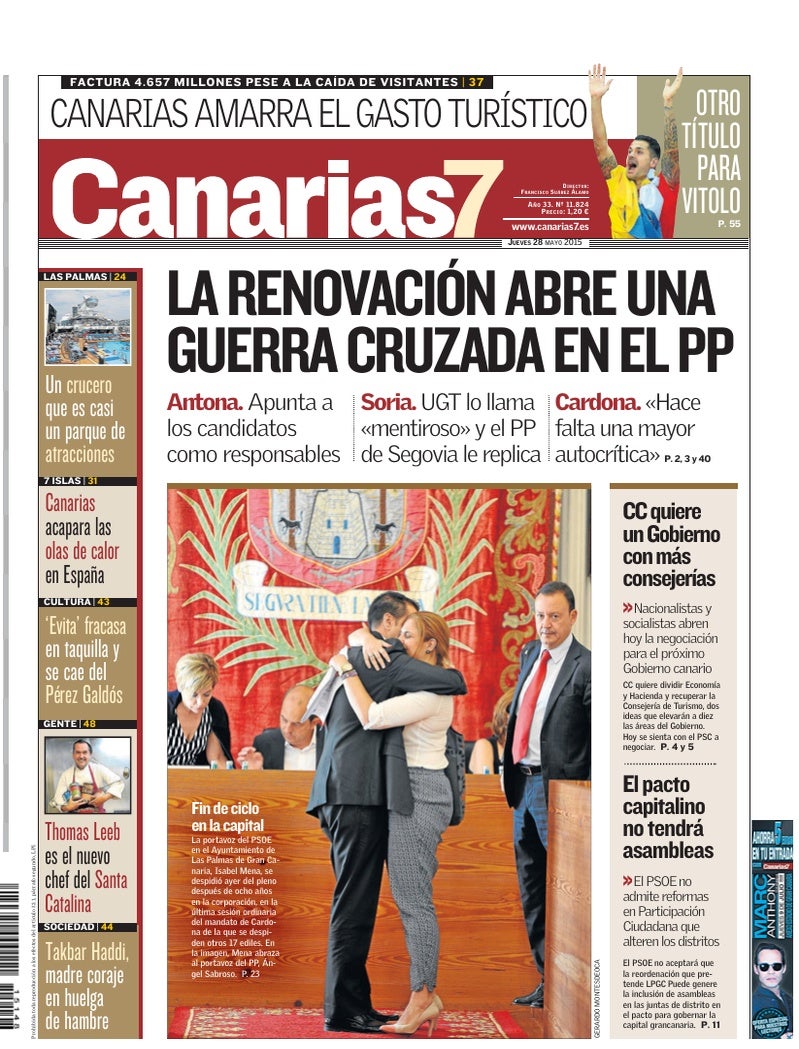 Portada Canarias7 28-05-2015
