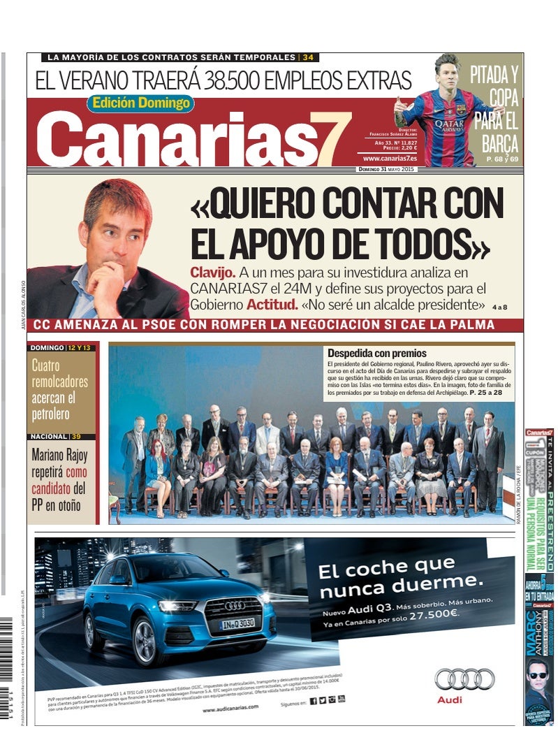 Portada Canarias7 31-05-2015