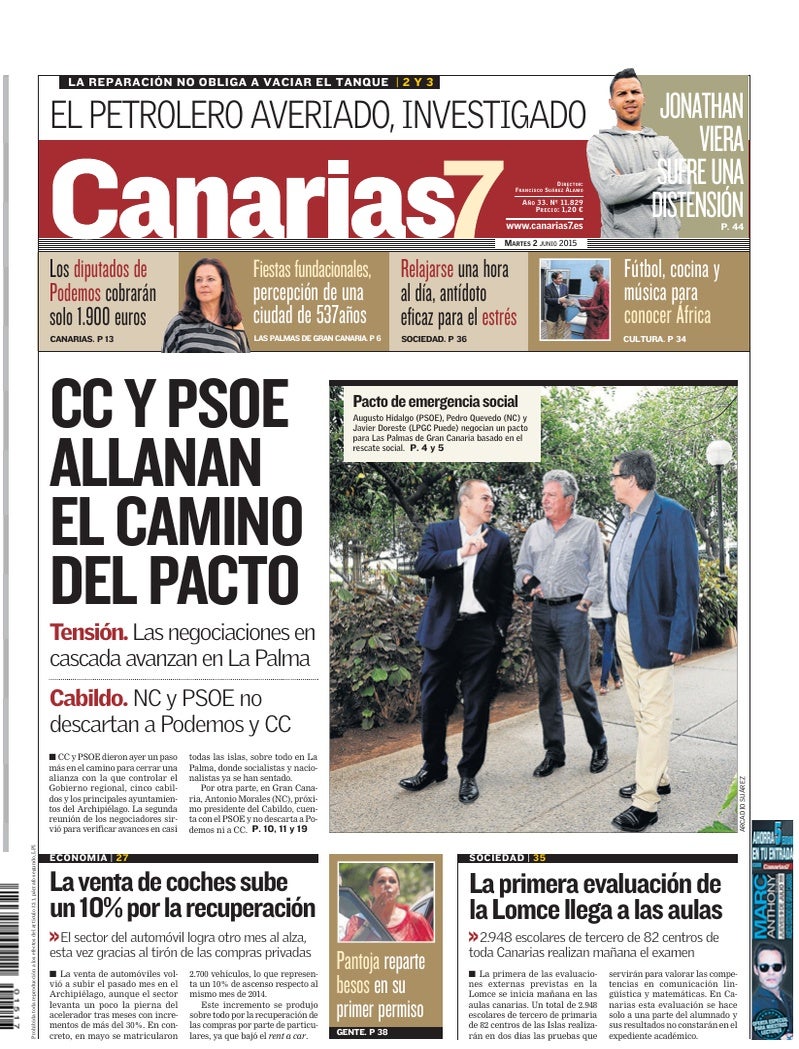 Portada Canarias7 02-06-2015