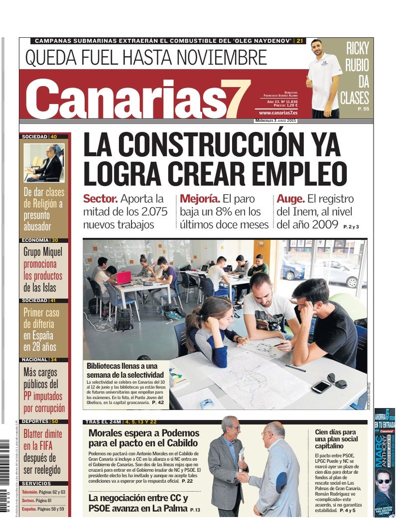 Portada Canarias7 03-06-2015
