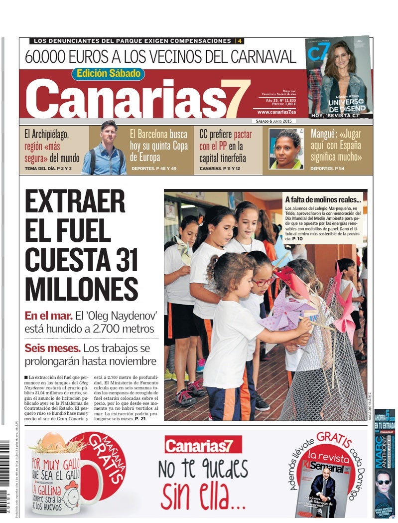 Portada Canarias7 06-06-2015