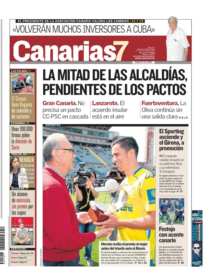 Portada Canarias7 08-06-2015