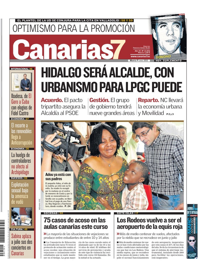 Portada Canarias7 09-06-2015