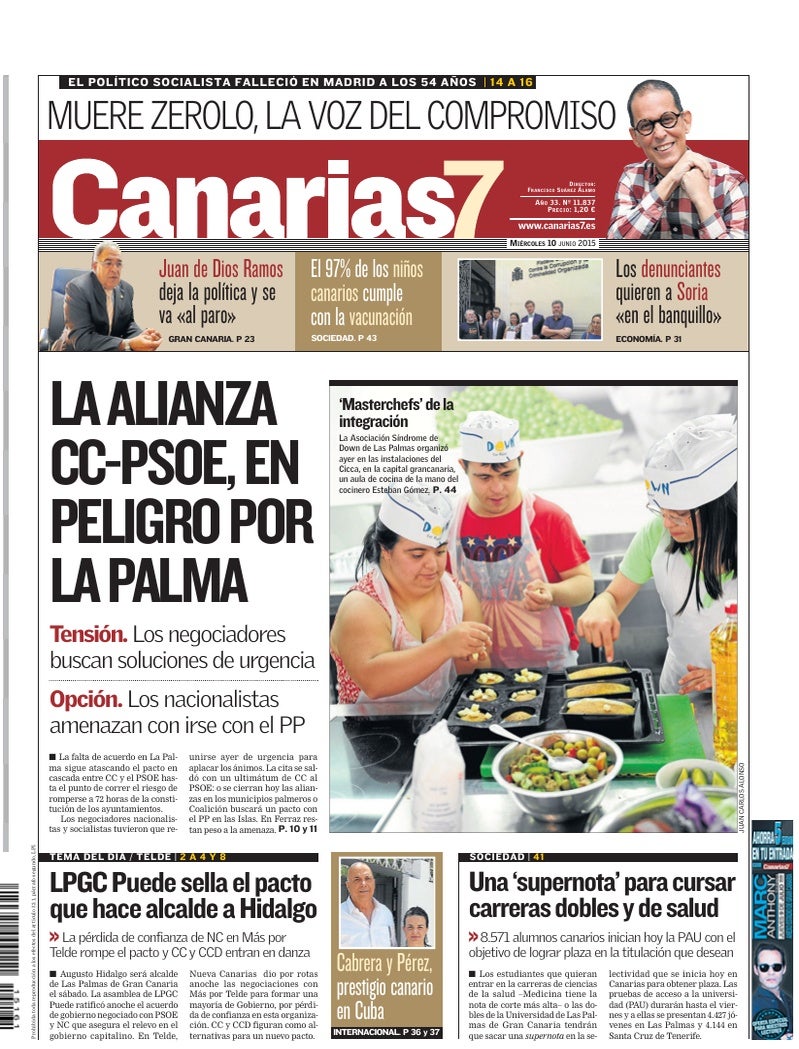 Portada Canarias7 10-06-2015