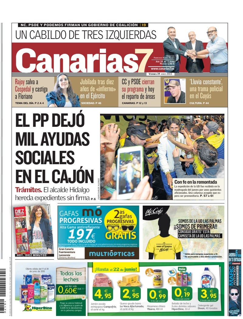 Portada Canarias7 19-06-2015