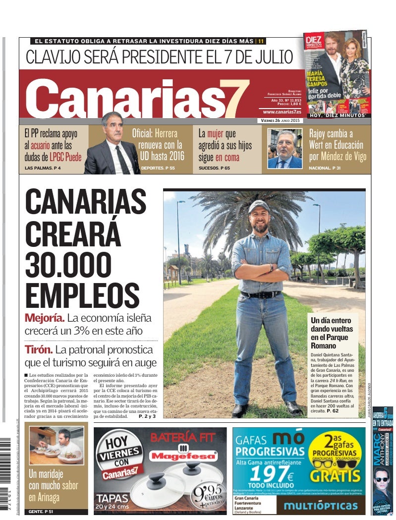 Portada Canarias7 26-06-2015
