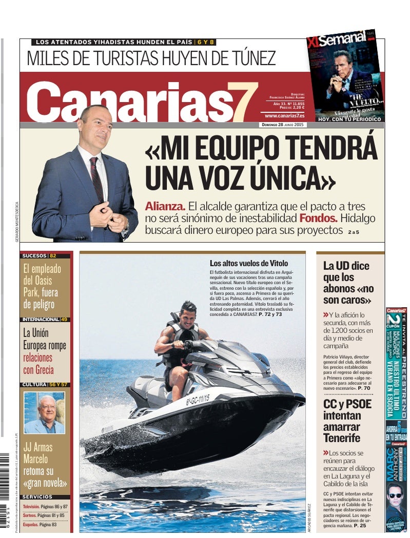 Portada Canarias7 28-06-2015