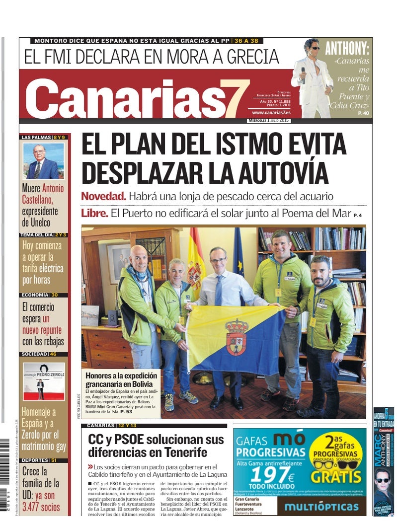 Portada Canarias7 01-07-2015