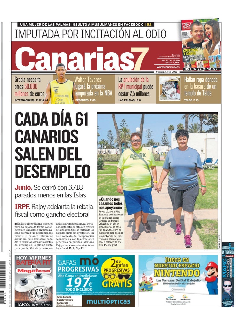 Portada Canarias7 03-07-2015