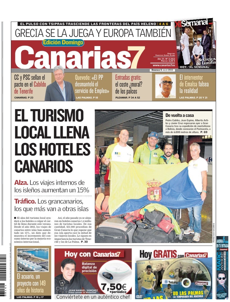 Portada Canarias7 05-07-2015