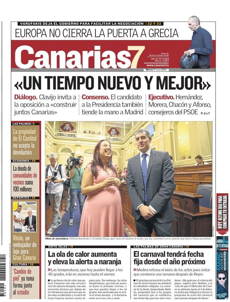 Portada Canarias7 07-07-2015