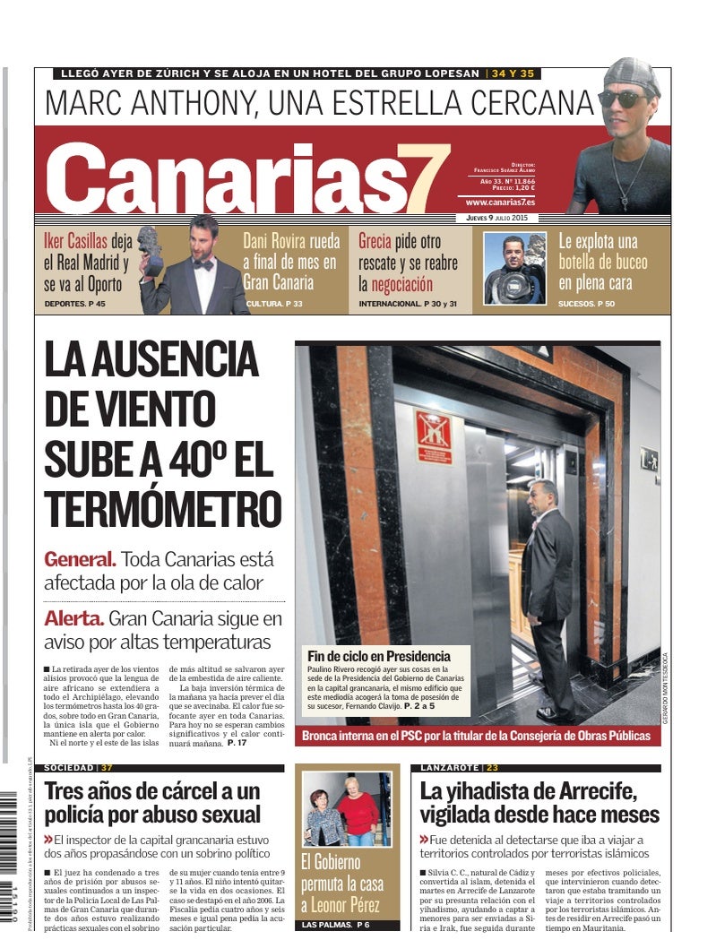 Portada Canarias7 09-07-2015