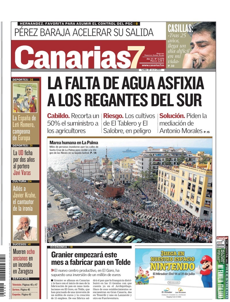 Portada Canarias7 13-07-2015