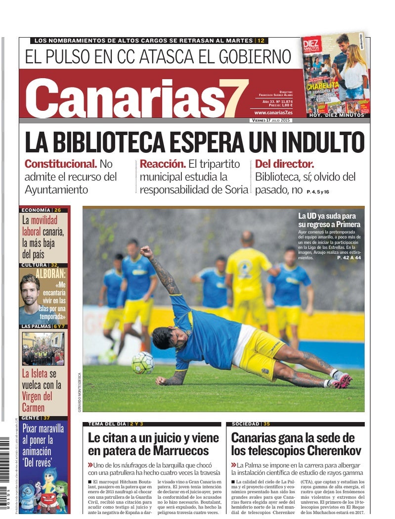 Portada Canarias7 17-07-2015