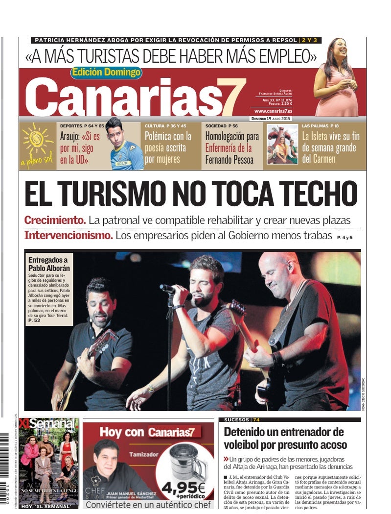 Portada Canarias7 19-07-2015