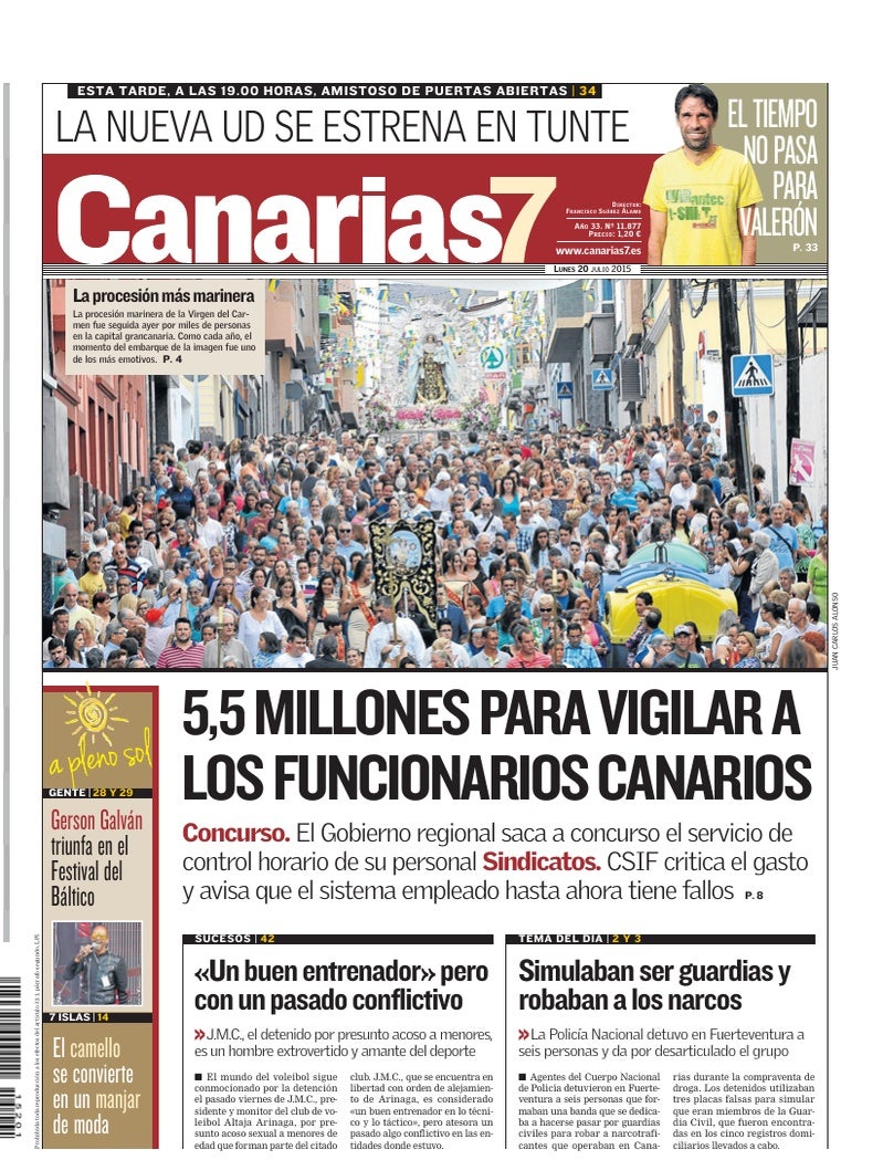 Portada Canarias7 20-07-2015