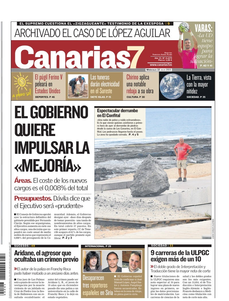Portada Canarias7 22-07-2015