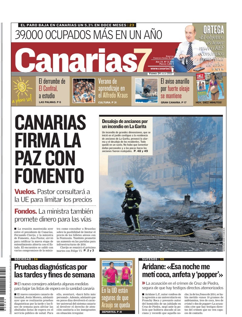 Portada Canarias7 24-07-2015