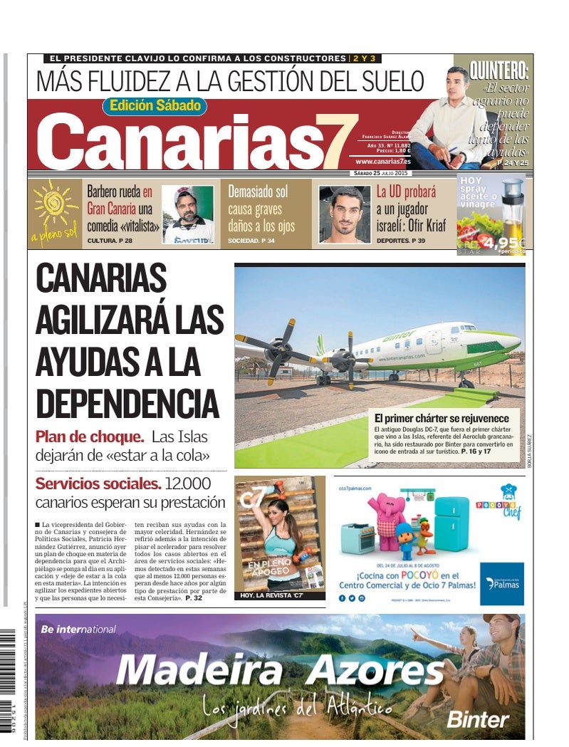 Portada Canarias7 25-07-2015