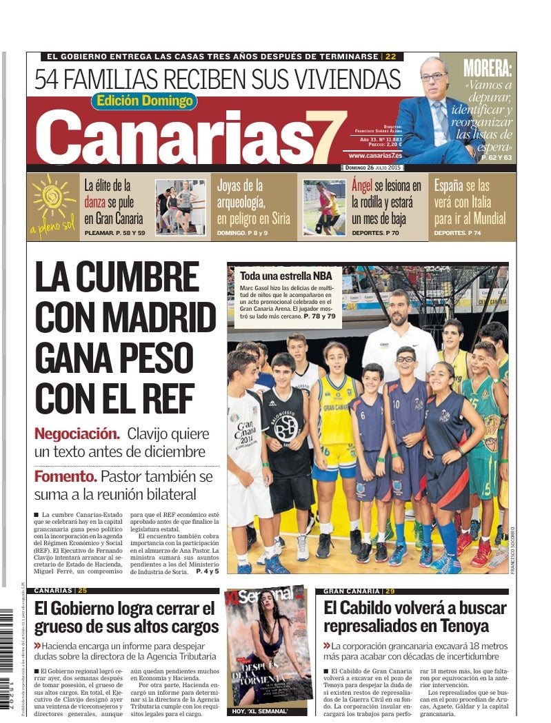 Portada Canarias7 26-07-2015