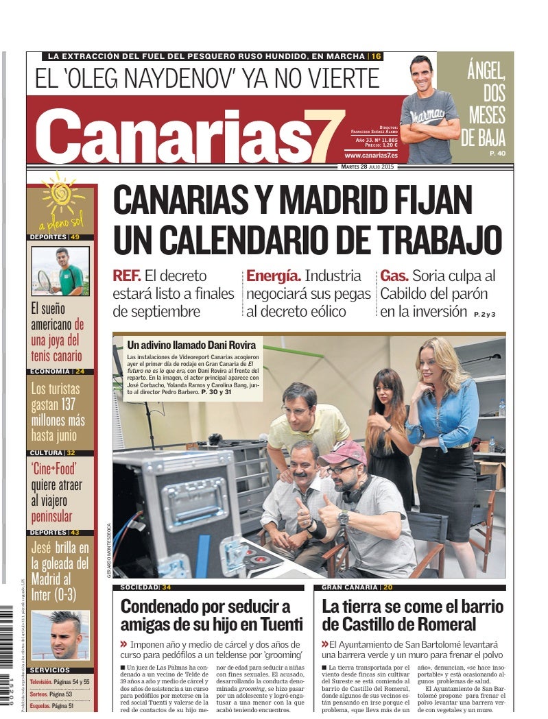 Portada Canarias7 28-07-2015
