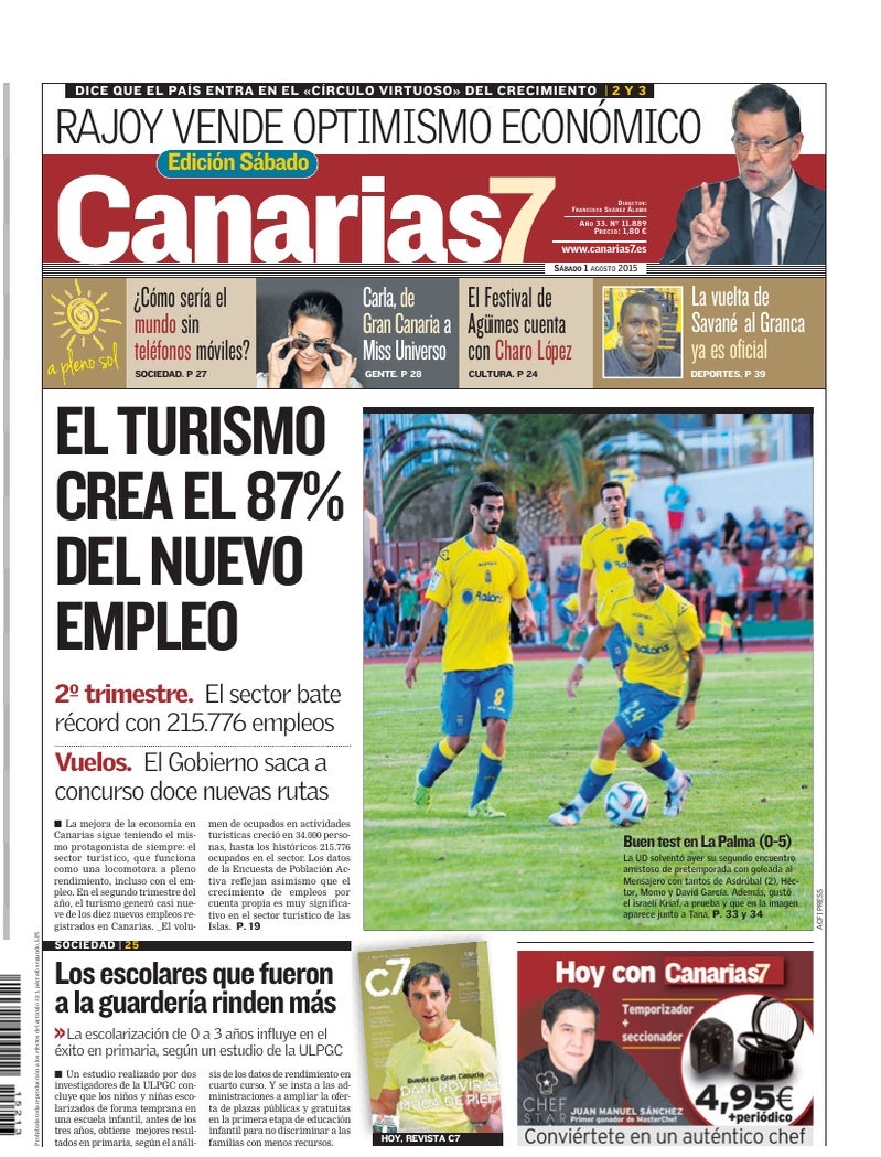 Portada Canarias7 01-08-2015