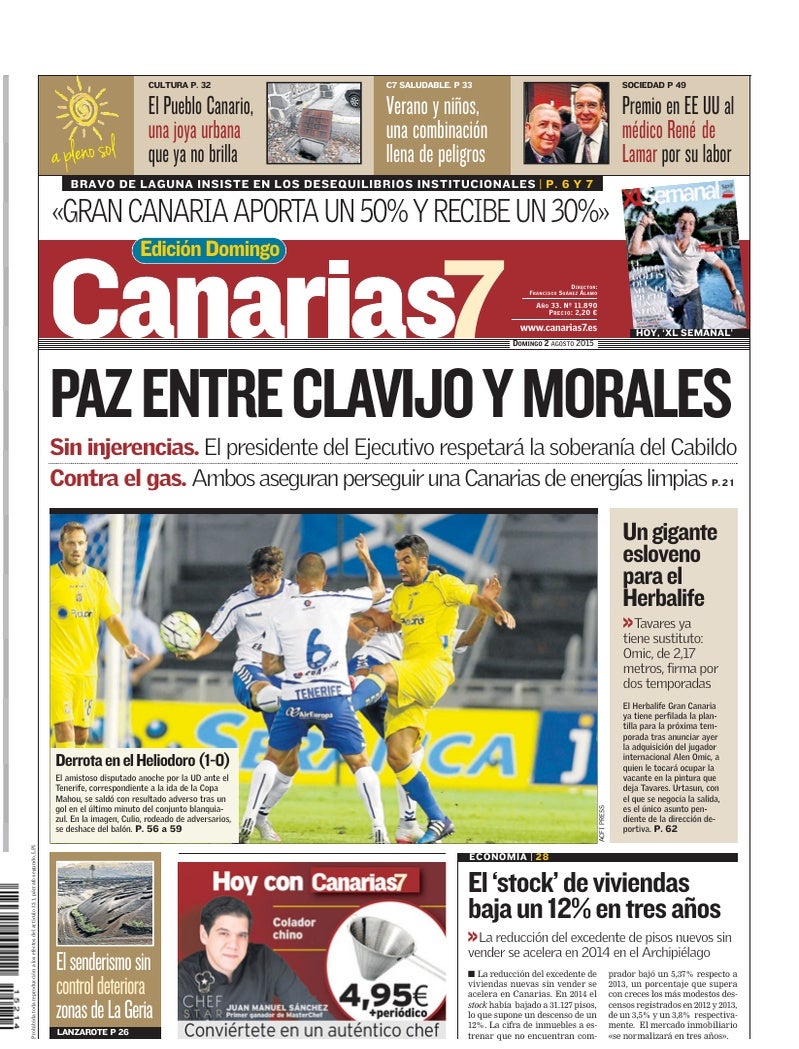 Portada Canarias7 02-08-2015