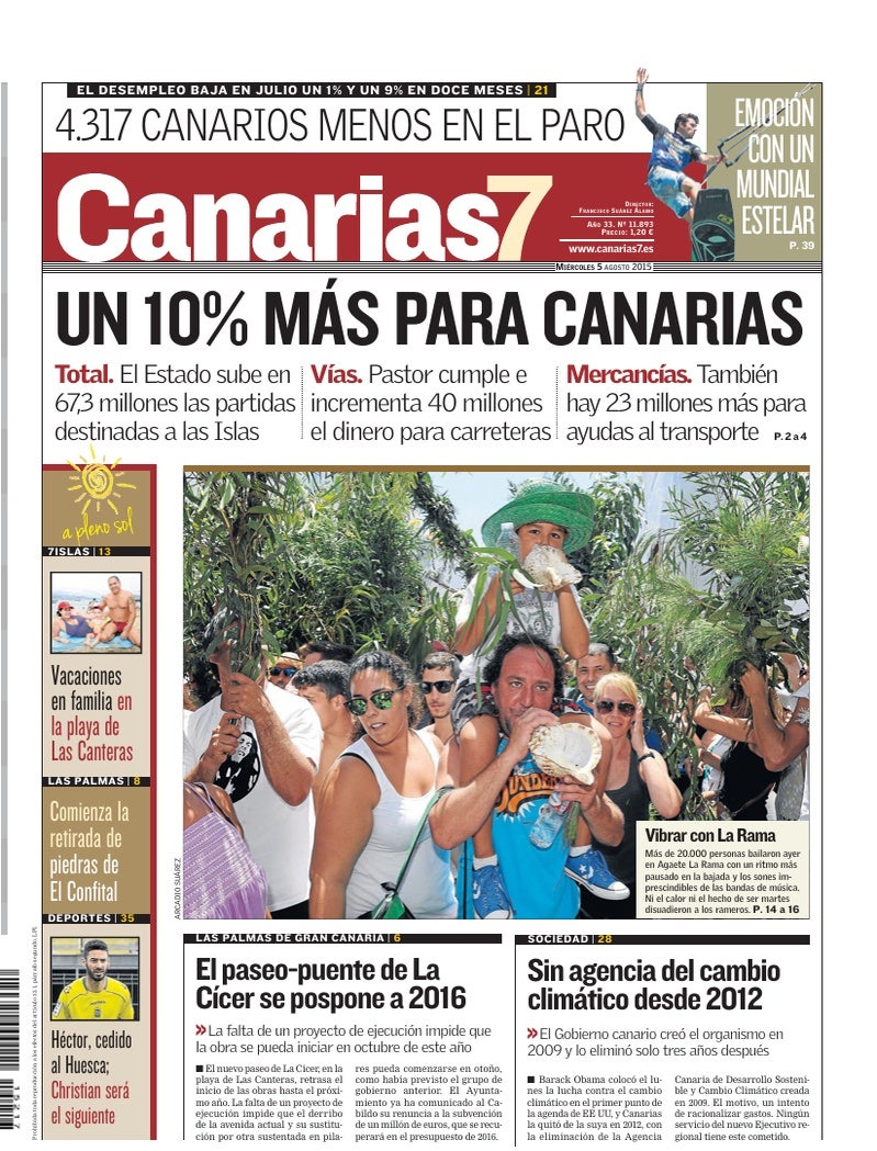 Portada Canarias7 05-08-2015