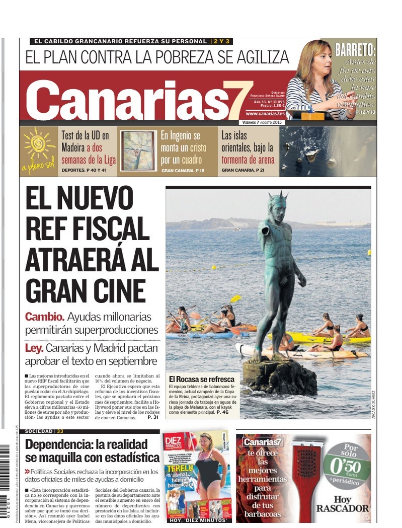 Portada Canarias7 07-08-2015