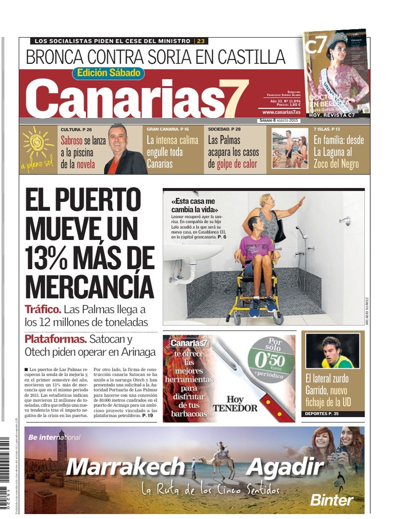 Portada Canarias7 08-08-2015