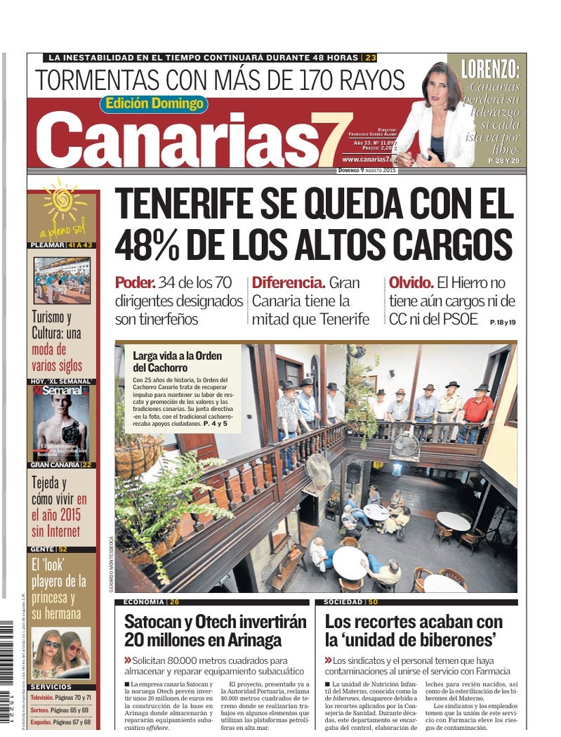 Portada Canarias7 09-08-2015