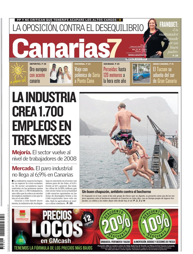 Portada Canarias7 11-08-2015