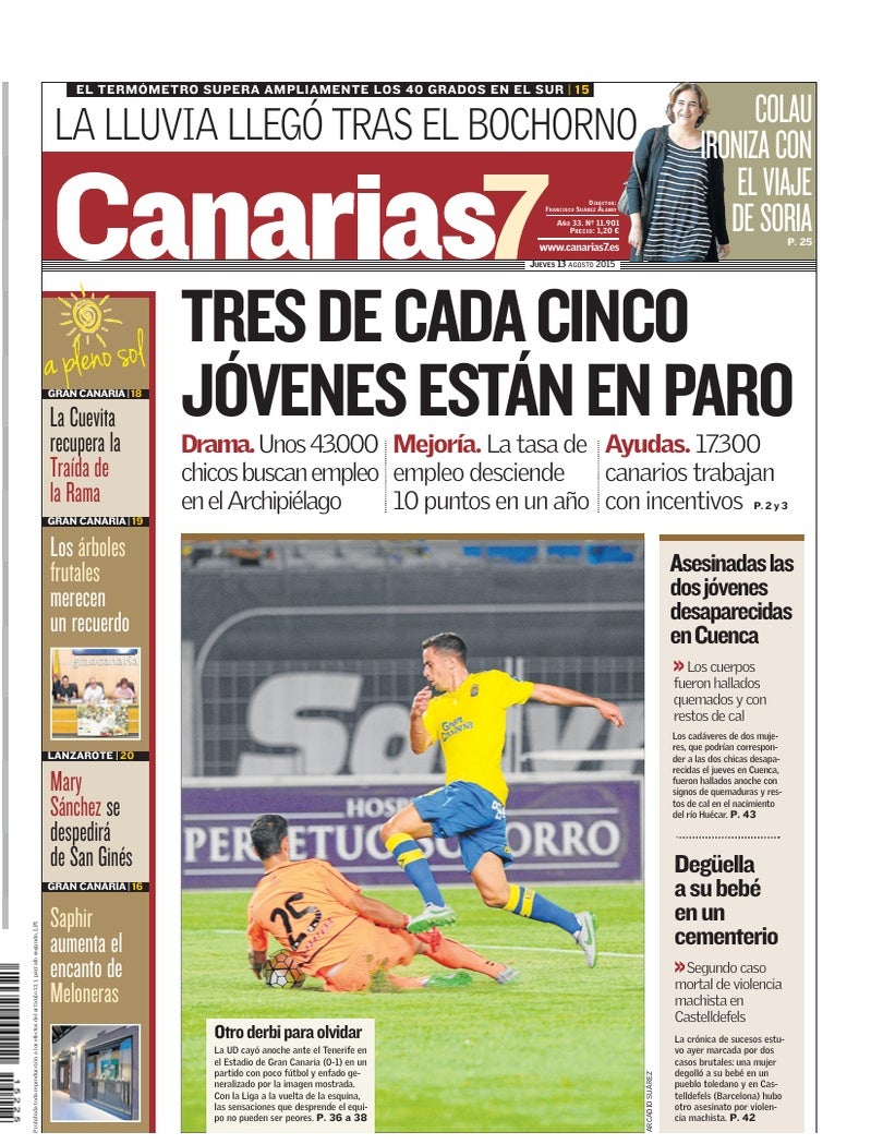 Portada Canarias7 13-08-2015