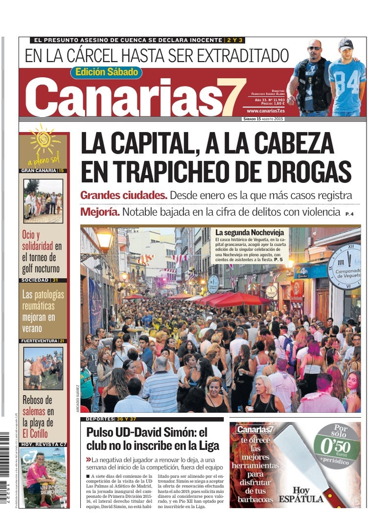 Portada Canarias7 15-08-2015