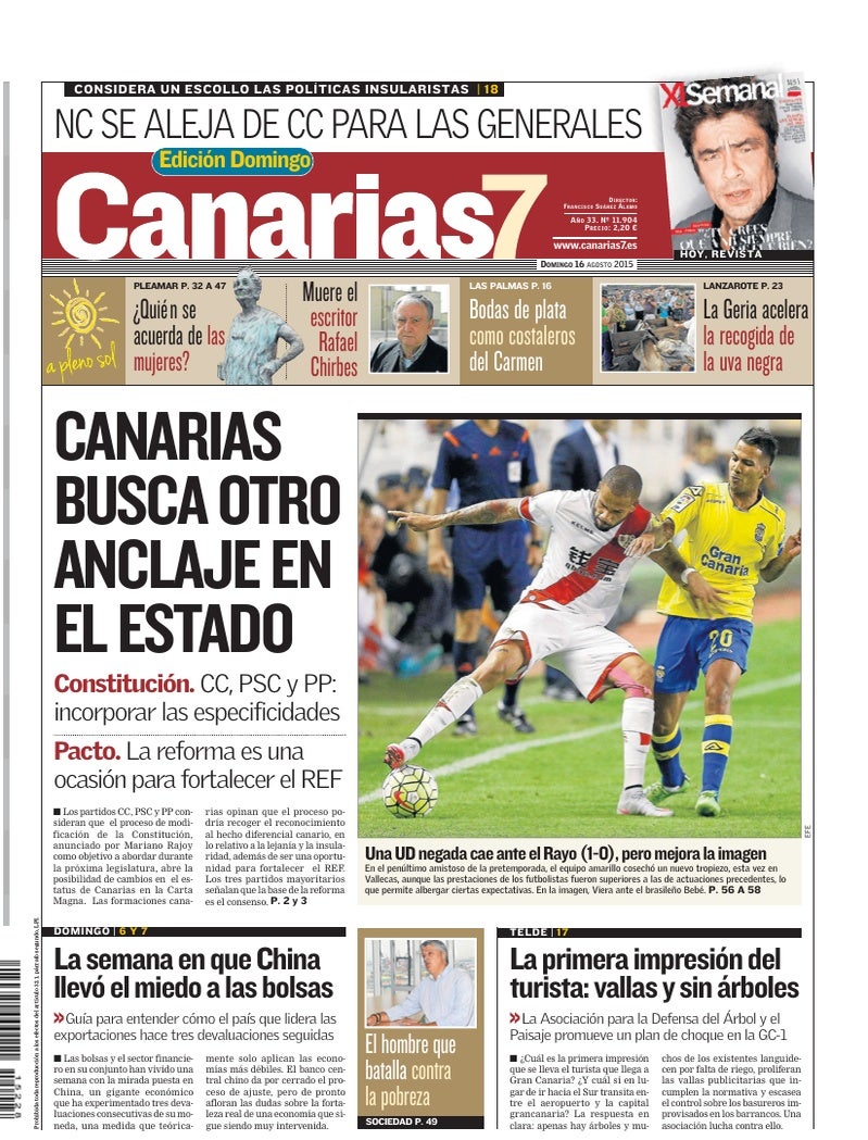 Portada Canarias7 16-08-2015
