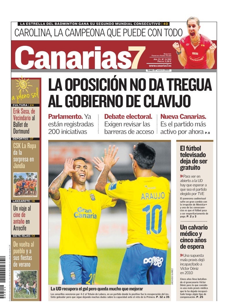 Portada Canarias7 17-08-2015