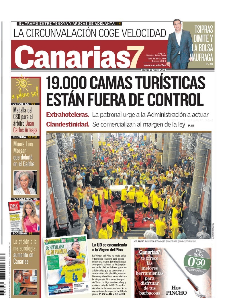 Portada Canarias7 21-08-2015