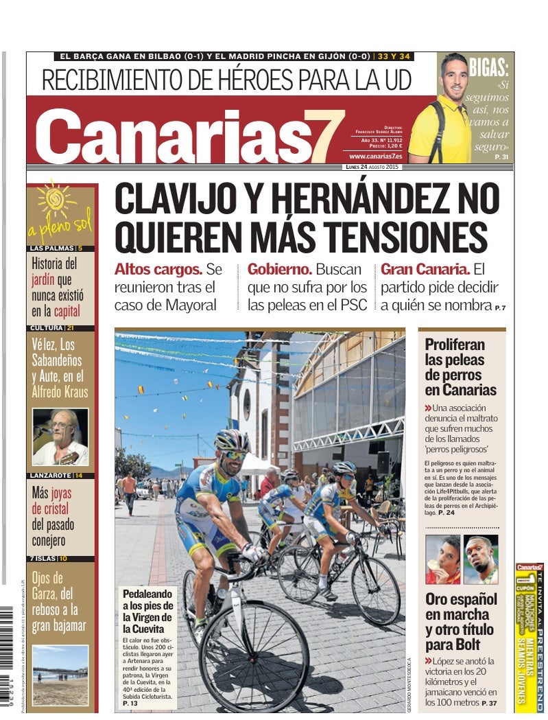 Portada Canarias7 24-08-2015