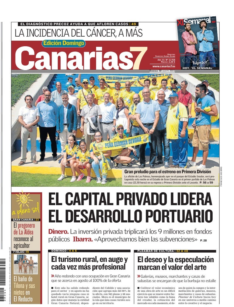 Portada Canarias7 30-08-2015