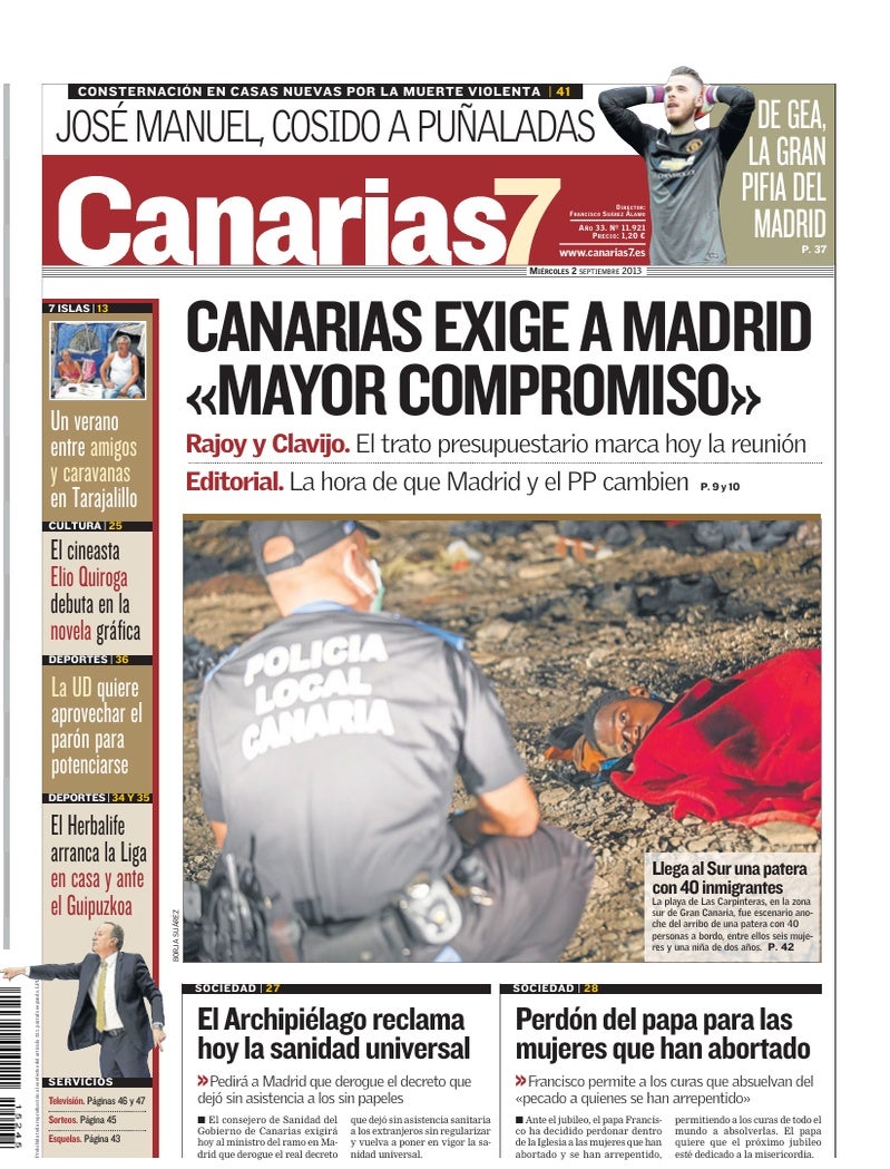 Portada Canarias7 02-09-2015