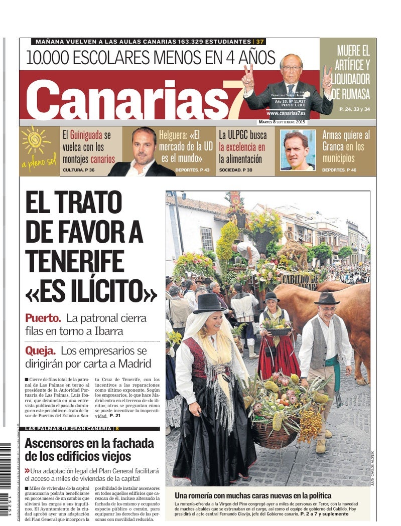 Portada Canarias7 08-09-2015