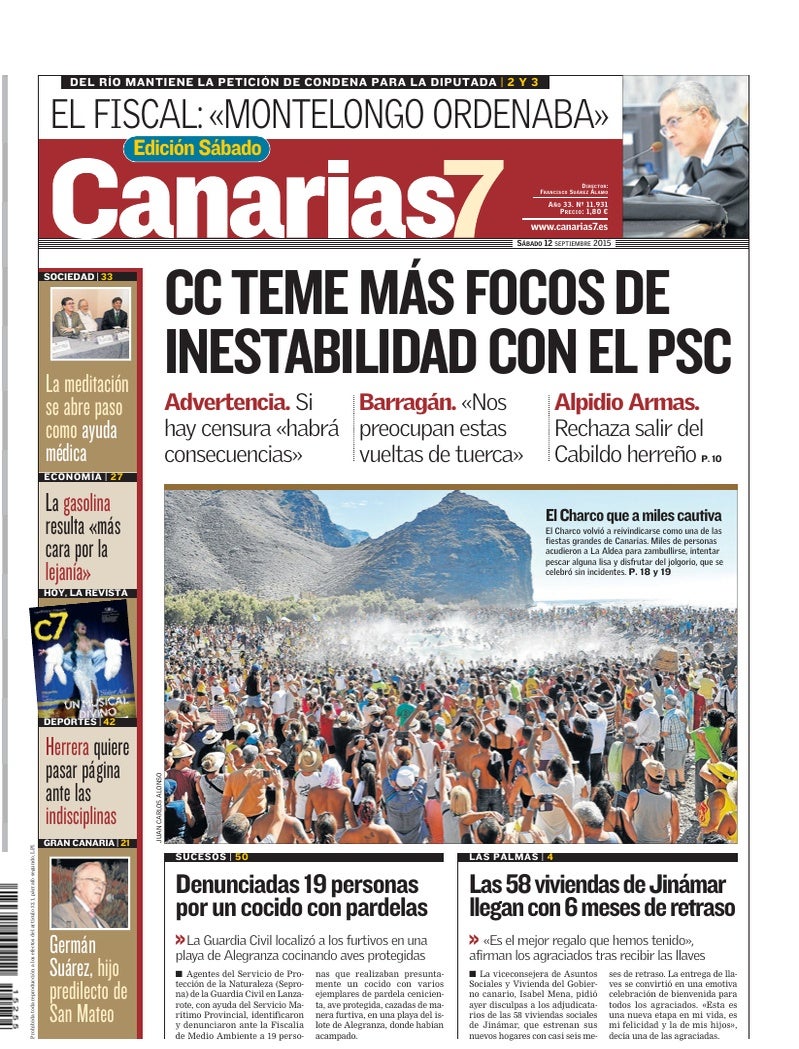 Portada Canarias7 12-09-2015