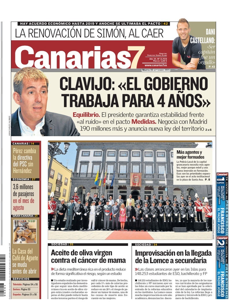 Portada Canarias7 15-09-2015