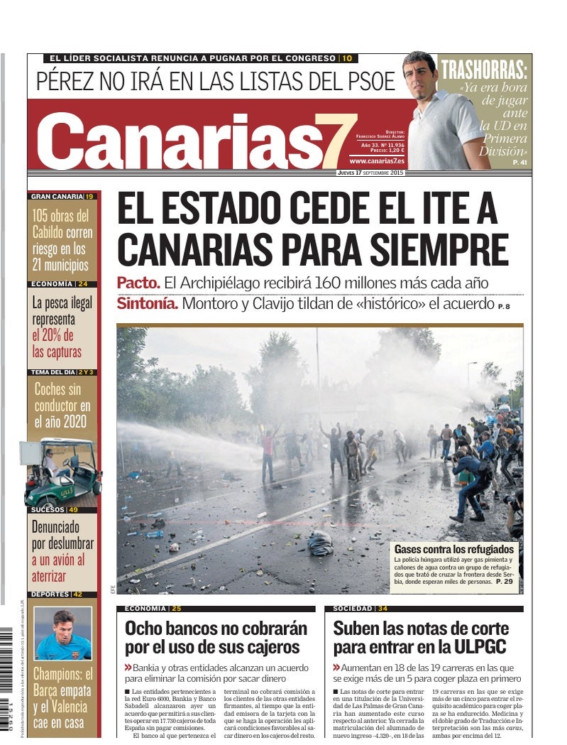 Portada Canarias7 17-09-2015