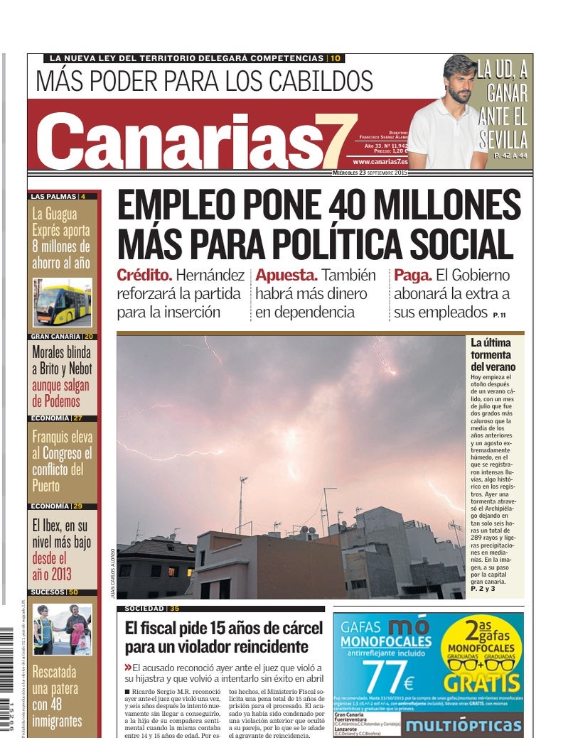 Portada Canarias7 23-09-2015