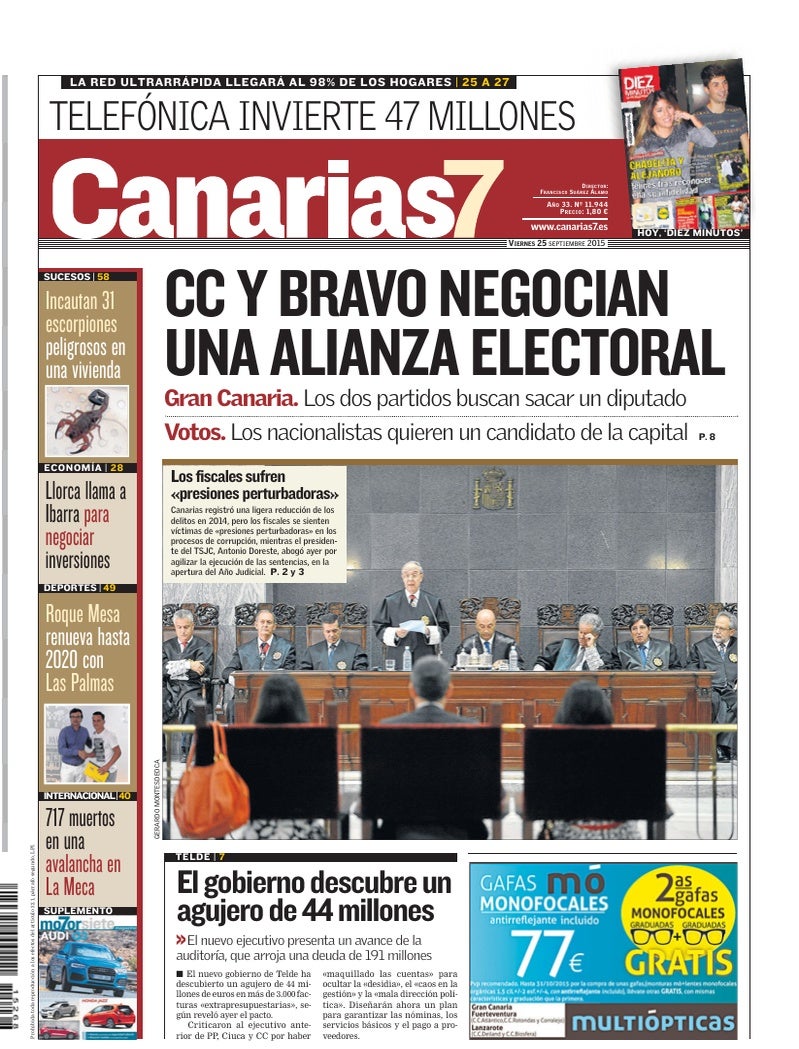 Portada Canarias7 25-09-2015