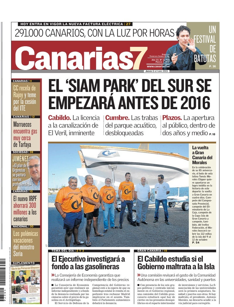 Portada Canarias7 01-10-2015
